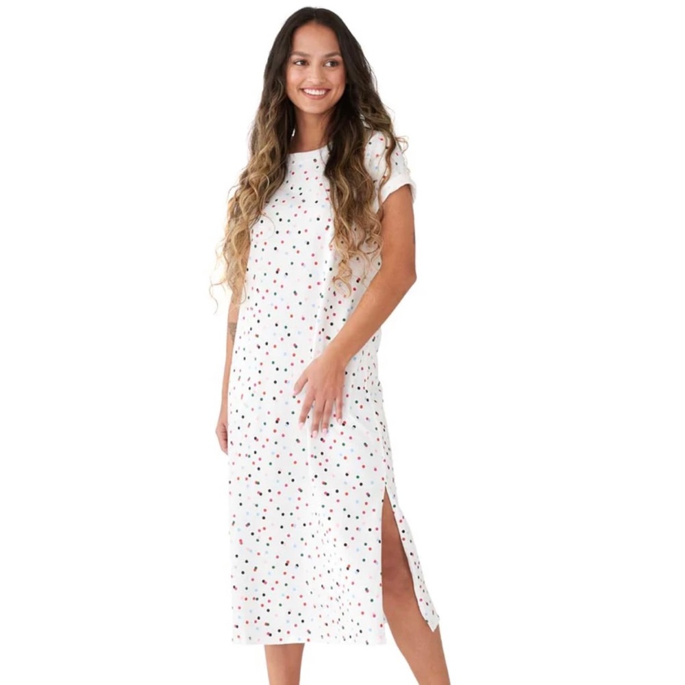 ban.dō Party Dots Midi Length Tee Dress